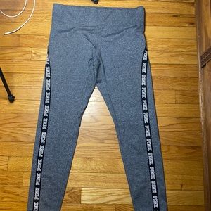 Grey cozy pink leggings size large